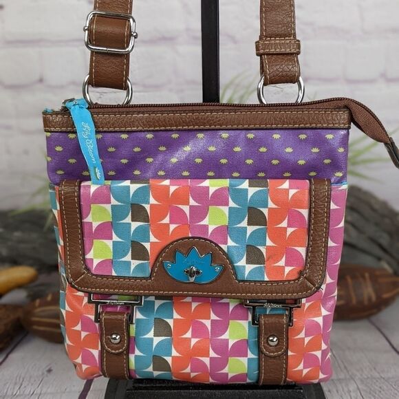 Lily Bloom Geometric Pattern Crossbody Bag Purse - Picture 2 of 11